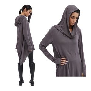 Women's Hooded Tunic Top - Gray